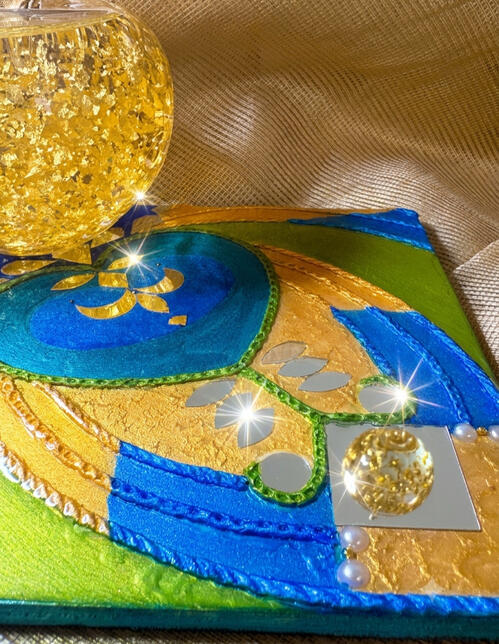 Peacock feather 6"x6" - Party Favor (Commissioned art)
